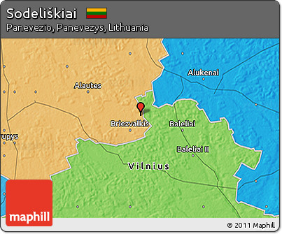 Political 3D Map of Sodeliškiai