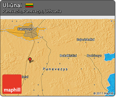 Political 3D Map of Uliūnai
