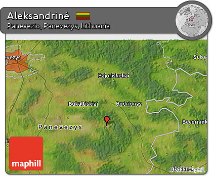 Satellite 3D Map of Aleksandrinė
