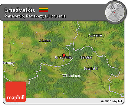 Satellite 3D Map of Briežvalkis