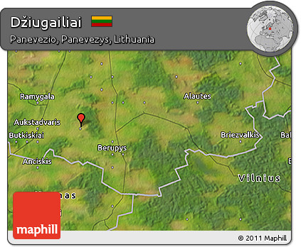 Satellite 3D Map of Džiugailiai