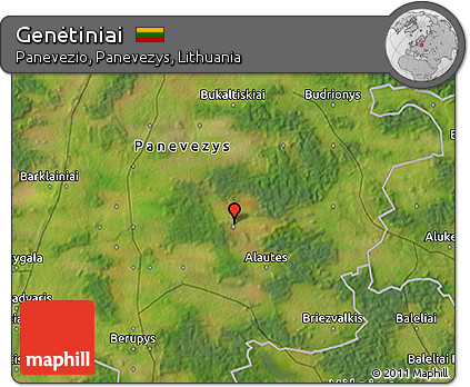 Satellite 3D Map of Genėtiniai
