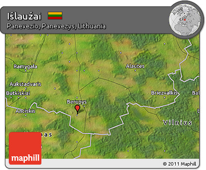 Satellite 3D Map of Išlaužai
