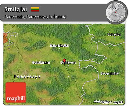 Satellite 3D Map of Smilgiai