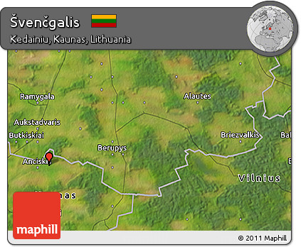 Satellite 3D Map of Švenčgalis