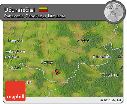 Satellite 3D Map of Užuraisčiai