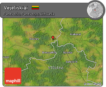 Satellite 3D Map of Vėjeliškiai
