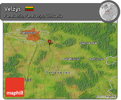 Satellite 3D Map of Velžys