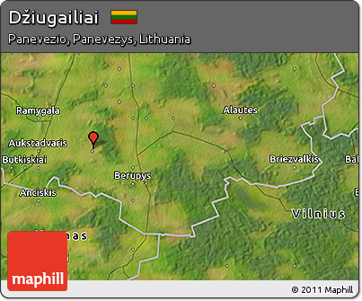 Satellite 3D Map of Džiugailiai