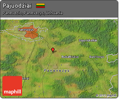 Satellite 3D Map of Pajuodžiai