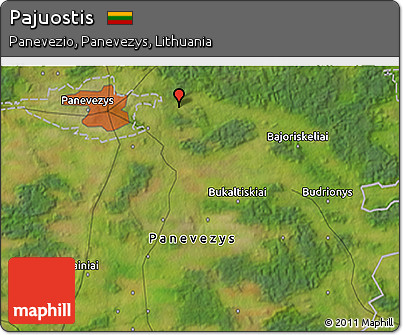 Satellite 3D Map of Pajuostis