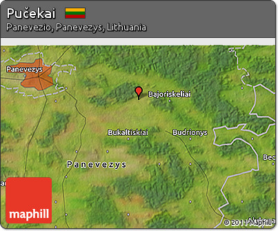 Satellite 3D Map of Pučekai