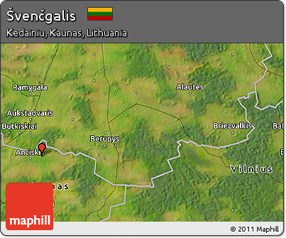 Satellite 3D Map of Švenčgalis