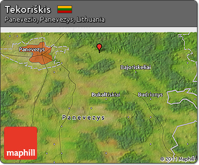 Satellite 3D Map of Tekoriškis