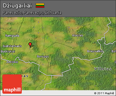 Satellite 3D Map of Džiugailiai