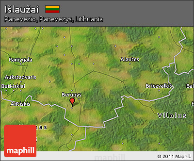 Satellite 3D Map of Išlaužai
