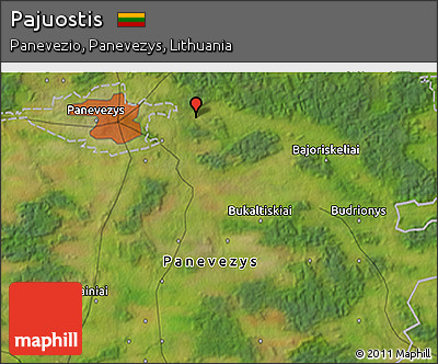 Satellite 3D Map of Pajuostis