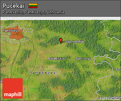 Satellite 3D Map of Pučekai