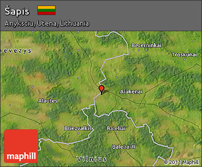 Satellite 3D Map of Šapis