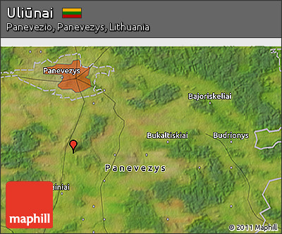 Satellite 3D Map of Uliūnai