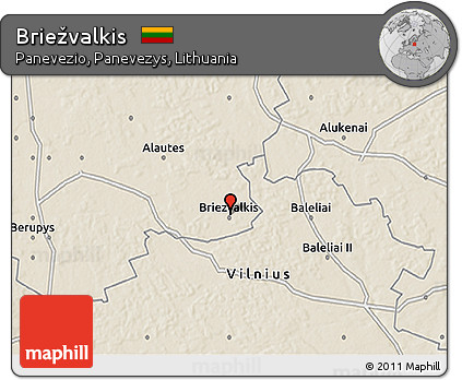 Shaded Relief 3D Map of Briežvalkis