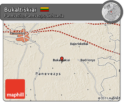 Shaded Relief 3D Map of Bukaltiškiai