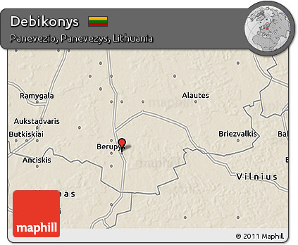 Shaded Relief 3D Map of Debikonys