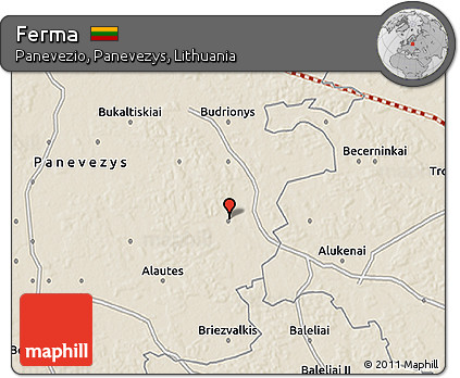 Shaded Relief 3D Map of Ferma