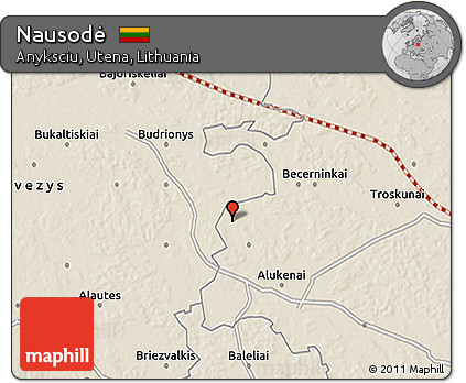 Shaded Relief 3D Map of Nausodė