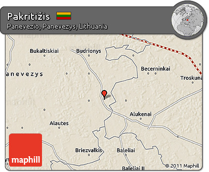 Shaded Relief 3D Map of Pakritižis