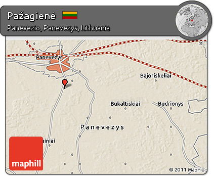 Shaded Relief 3D Map of Pažagienė