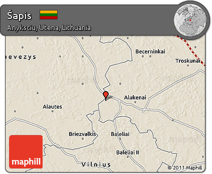Shaded Relief 3D Map of Šapis