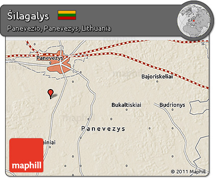 Shaded Relief 3D Map of Šilagalys