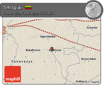 Shaded Relief 3D Map of Smilgiai