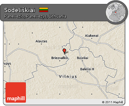 Shaded Relief 3D Map of Sodeliškiai