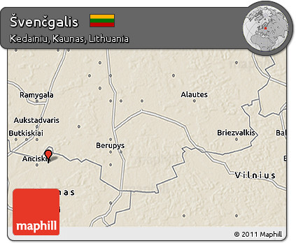 Shaded Relief 3D Map of Švenčgalis