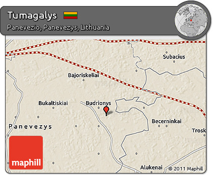 Shaded Relief 3D Map of Tumagalys