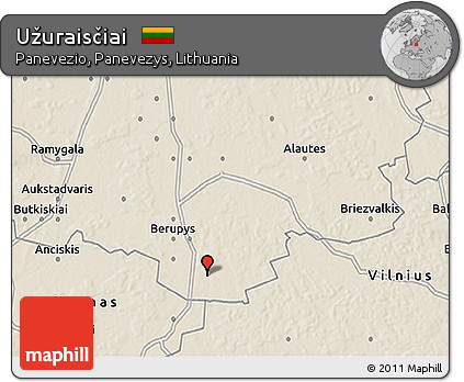 Shaded Relief 3D Map of Užuraisčiai