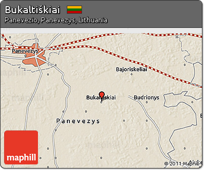 Shaded Relief 3D Map of Bukaltiškiai