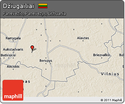 Shaded Relief 3D Map of Džiugailiai
