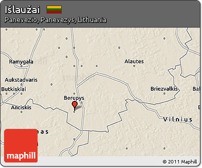 Shaded Relief 3D Map of Išlaužai