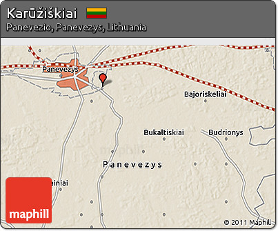 Shaded Relief 3D Map of Karūžiškiai