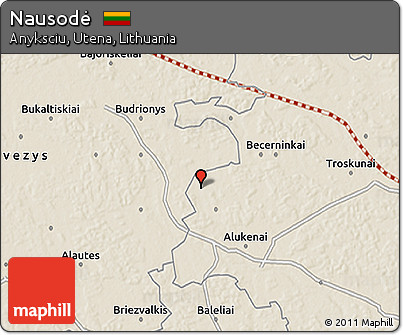 Shaded Relief 3D Map of Nausodė