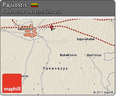 Shaded Relief 3D Map of Pajuostis