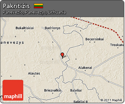 Shaded Relief 3D Map of Pakritižis