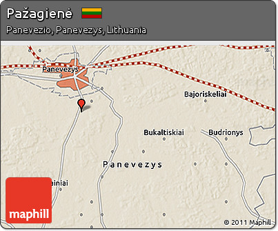Shaded Relief 3D Map of Pažagienė