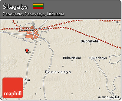 Shaded Relief 3D Map of Šilagalys