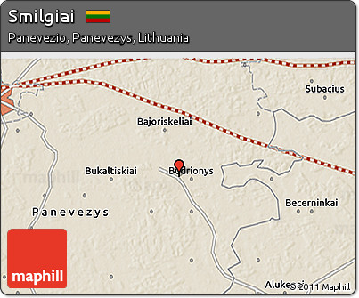 Shaded Relief 3D Map of Smilgiai