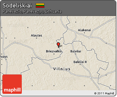 Shaded Relief 3D Map of Sodeliškiai