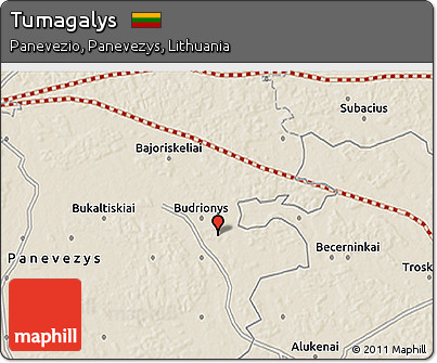 Shaded Relief 3D Map of Tumagalys